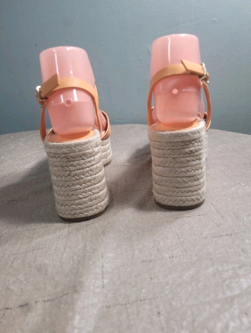 Antonio Melani Women's Size 7.5 M Espadrille Wedge Sandals Orange Peach 59 - Picture 4 of 12